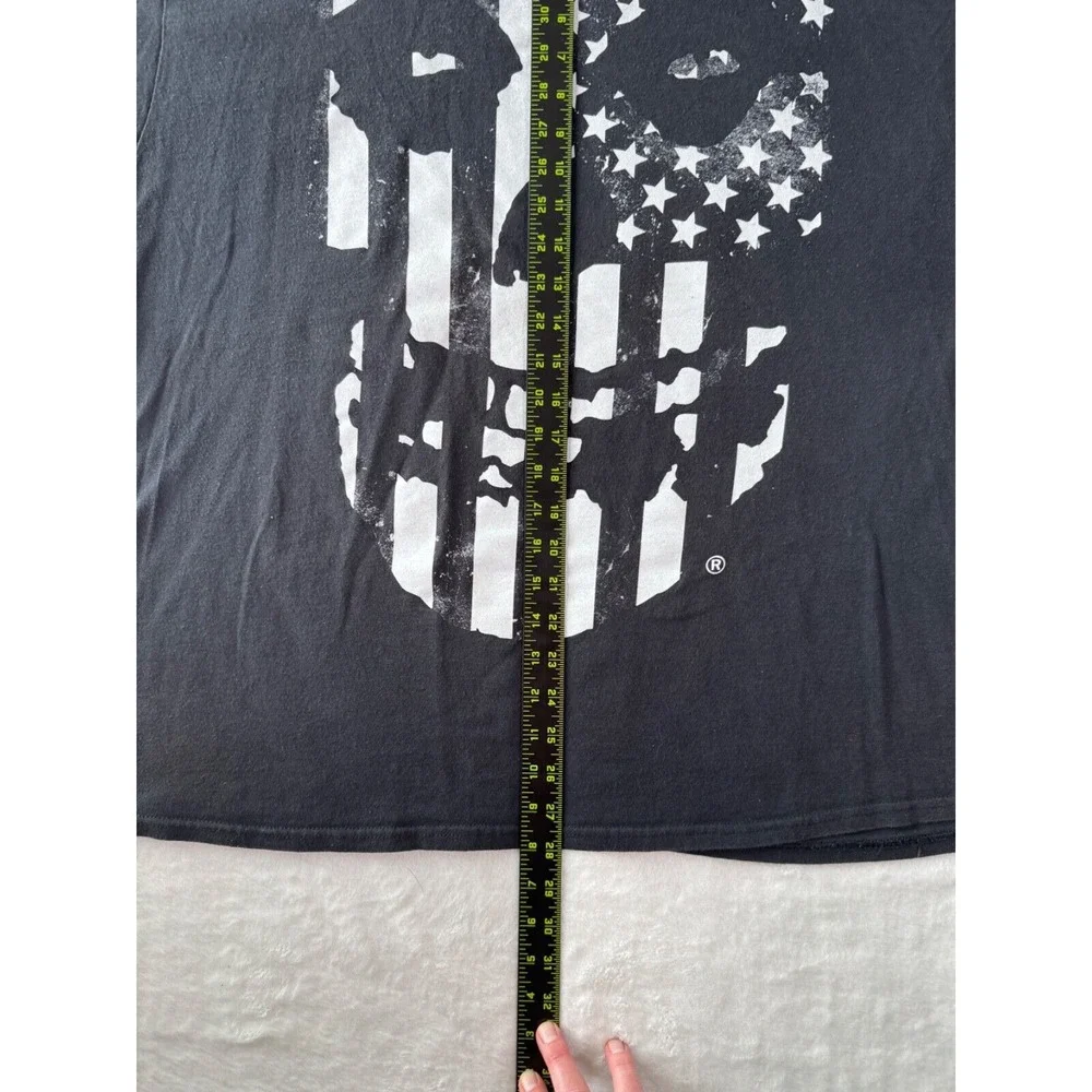 MISFITS Punk Rock T shirt‎ Black Stars and Stripes Skull XXL Licensed  2014. - Picture 9 of 11